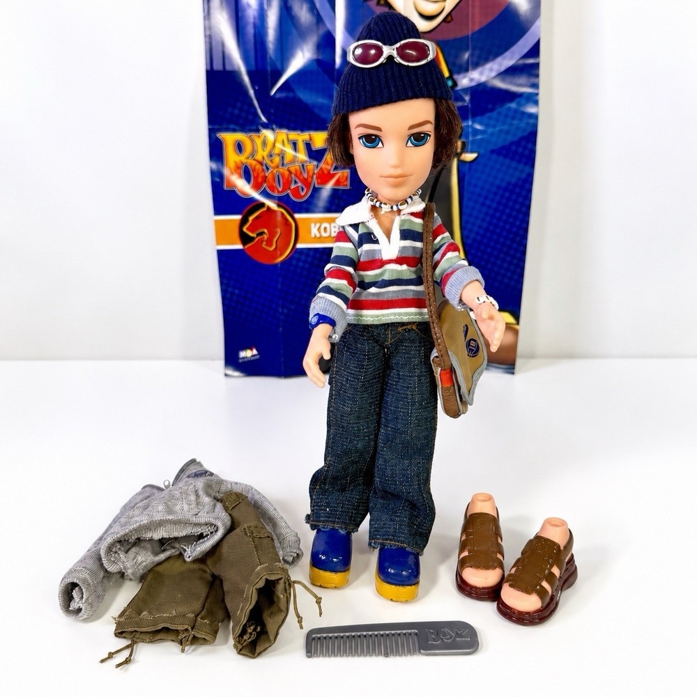 2003 Bratz Boyz Nu-Cool Koby Doll Version 2 V2 MGA Poster Clothes Accessories